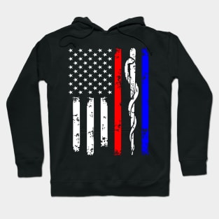 Police & Firefighter & EMT Flag Hoodie